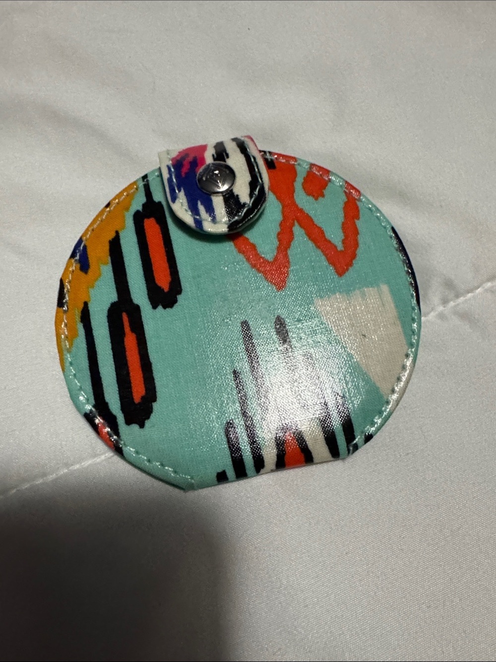 Vera Bradley Paisley Round Compact Mirror - Teal and orange Multi